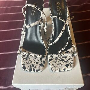 RAYE Black and White Heeled Sandals